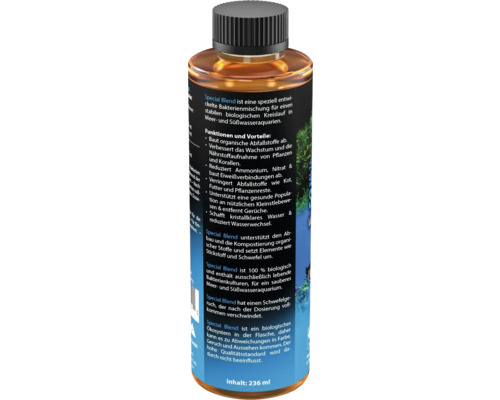Flacon de mélange de bactéries Special Blend pour aquariums d''eau de mer et d''eau douce, contenu 236 ml