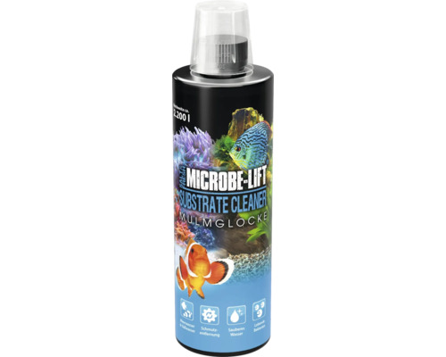 Substrat Reiniger ARKA Microbe-Lift Substrate Cleaner 473 ml Microbe Lift Substrate Cleaner Mulmglocke für Meerwasser und Süßwasser mit Schmutzentfernung und lebenden Bakterien, Reichweite circa 2200 Liter