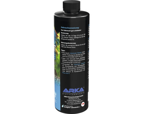 Bouteille de nettoyant pour substrats ARKA Biotechnologie pour aquariums