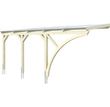 Carport simple SKAN HOLZ Eifel avec 1 arche d'entrée, ancrage pour poteaux 300 x 541 cm nature