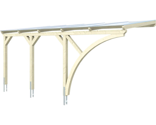 Carport en bois avec toit transparent