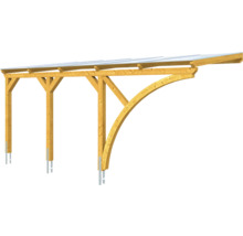Carport simple SKAN HOLZ Eifel avec 1 arche d'entrée, ancrage pour poteaux 300 x 541 cm chêne clair