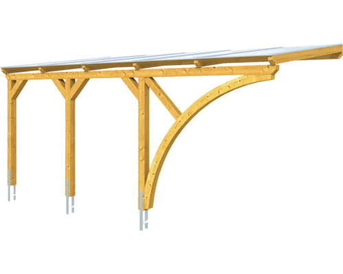 Carport en bois avec toit transparent