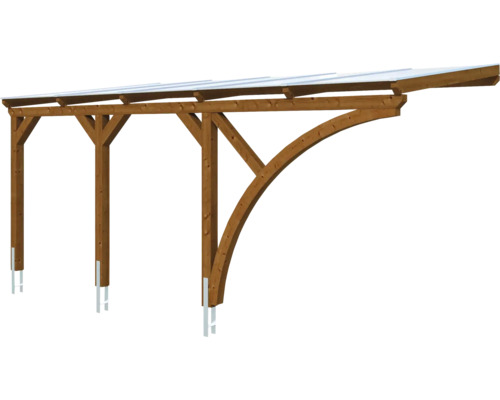 Carport en bois avec toit transparent pour abriter les véhicules