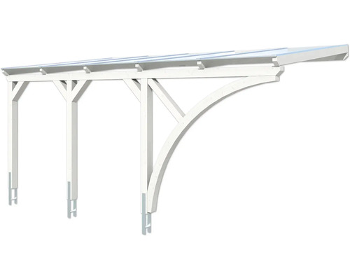 Freistehendes Terrassendach aus Holz und Glas