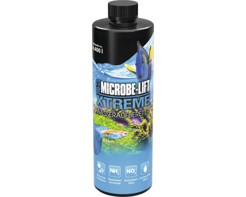 Préparateur d’eau ARKA Microbe-Lift XTreme 473 ml Bouteille de conditionneur d''eau Microbe Lift Xtreme pour environ 4400 litres, neutralise l''ammoniac et les nitrites, convient à l''eau de mer et à l''eau douce
