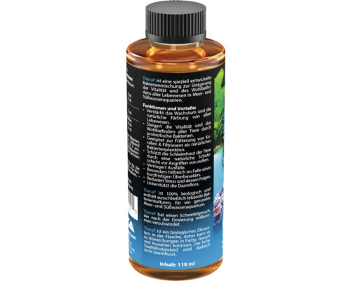 Flacon de mélange bactérien pour aquariums d''eau de mer et d''eau douce, contenu 118 ml