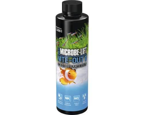 Bactéries de démarrage ARKA Microbe-Lift Nite-Out II 236 ml Microbe-Lift Nite-Out II bactéries de démarrage pour aquariums d''une portée d''environ 2300 litres