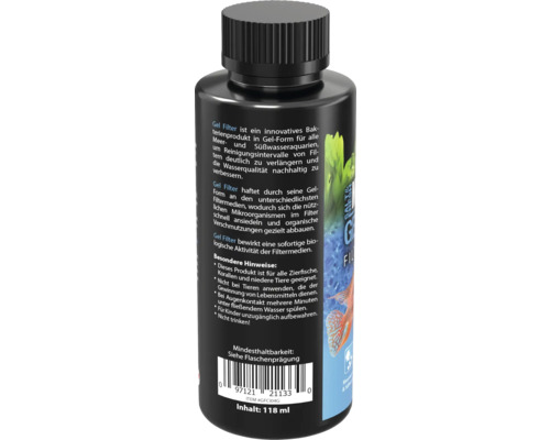 Produit bactérien de filtre en gel pour aquariums d''eau de mer et d''eau douce en bouteille noire