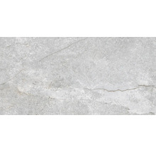 Carreau en grès cérame gris avec surface mate et aspect marbré