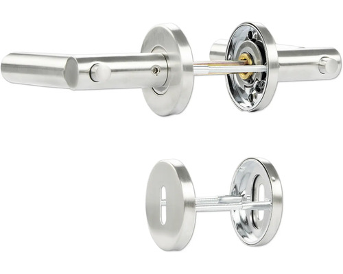 Garniture de porte en acier inoxydable avec verrouillage à bouton rotatif