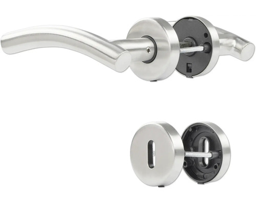 Türbeschlagset aus Edelstahl mit Griff und Rosette