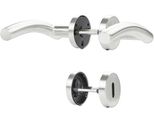 Edelstahl Türdrückergarnitur mit Rosetten