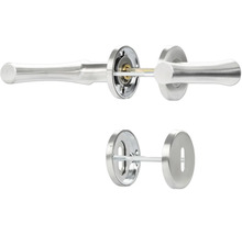 Garniture de poignée de porte en acier inoxydable avec rosettes