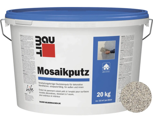 Baumit Mosaikputz M325 gebrauchsfertiger Dünnschichtdeckputz weiß-gelb-schwarz 20 kg