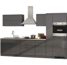 Cuisine complète Held Möbel avec appareils Mailand 320 cm gris haute brillance démontée variante réversible 620.1.6211