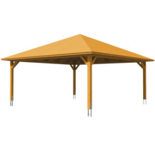 Doppelcarport SKAN HOLZ Taunus mit Pfostenankern 634x634 cm eiche hell