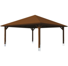 Pavillon mit Holzdach und Holzpfosten