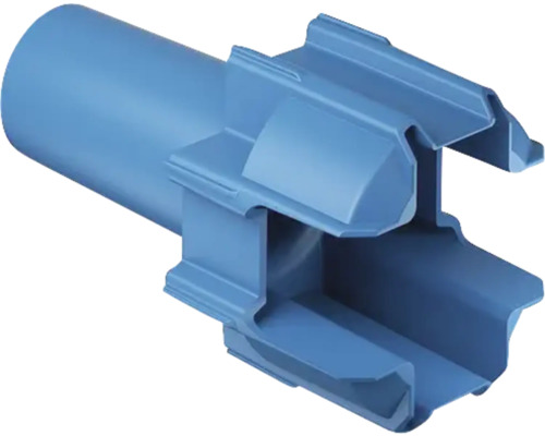 Outil de pose Kaiser 1090-22 idéal pour la fixation de la boîte d'encastrement Econ Iso + Econ Styro 55, 10 pièces Gros plan d''un raccord de gouttière en plastique
