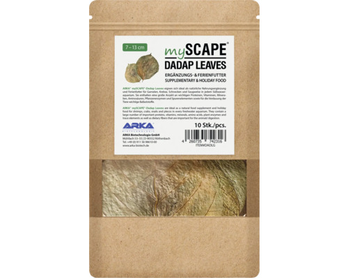 Packung Arka MyScape Dadap Laub, Ergänzungs- und Ferienfutter für Süßwasseraquarien