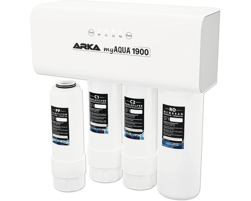 Arka myAQUA 1900 Installation d''osmose inverse avec filtre fin, filtre à charbon et filtre à membrane