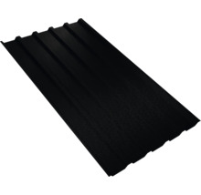 PRECIT Trapezplatte für Dach mit Antikondensationsvlies W35LV Tiefschwarz RAL 9005 80mµ Shimoco Beschichtung Fix-Breite 1070 mm x Stärke 0,5 mm (Meterware ab 150 bis max. 900 cm)