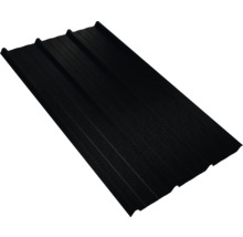 PRECIT Trapezplatte für Dach W45LR Tiefschwarz RAL 9005 80mµ Shimoco Beschichtung Fix-Breite 1069 mm x Stärke 0,5 mm (Meterware ab 150 bis max. 900 cm)