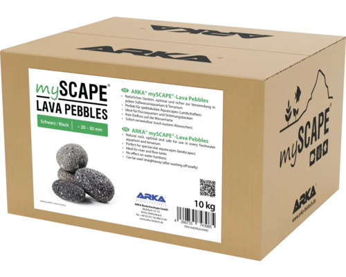 Carton de ARKA mySCAPE Lava Pebbles, convient aux aquariums d''eau douce et aux terrariums, taille des pierres d''environ 20 à 30 millimètres, 10 kilogrammes