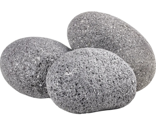 Trois galets de rivière gris