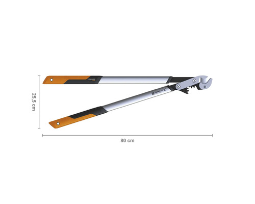 Hebelbaumschneider mit einer Länge von 80 cm und einer Schneidkopfbreite von 25,5 cm.