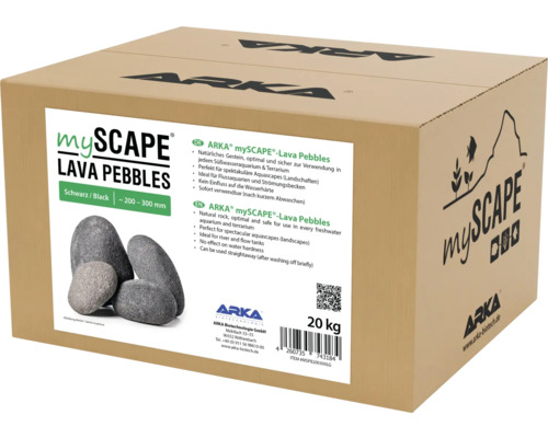 Carton de galets de lave ARKA mySCAPE noirs, taille d''environ 200 à 300 millimètres