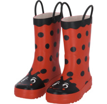 Paar Kindergummistiefel mit Marienkäferdesign