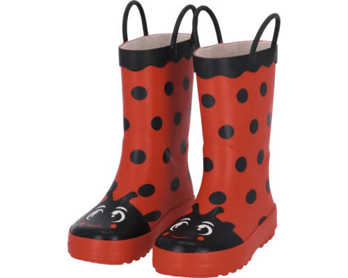 Paar Kindergummistiefel mit Marienkäferdesign