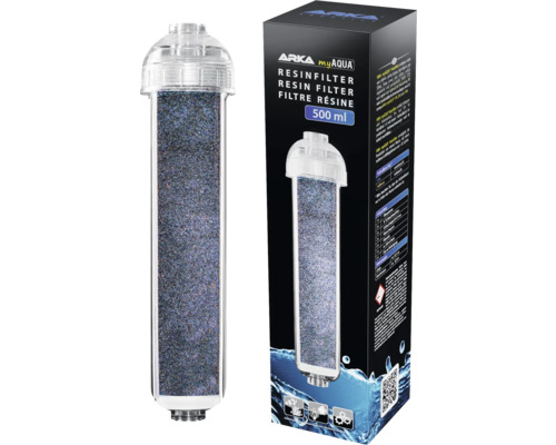 Osmoseanalge ARKA myAqua Resinfilter 500 ml Filterleistung für höchste Wasserqualität, entfernt feinste Rückstände (TDS) Arka myAqua Harzfilter mit Verpackung