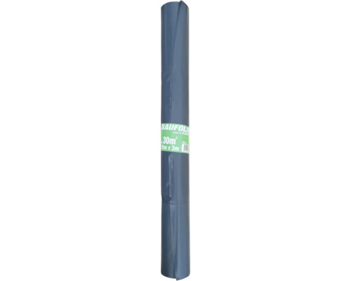 Film de construction LDPE 0,2 mm 10 x 3 m rouleau noir = 30 m² Film de construction bleu de 10 mètres sur 3 mètres, enroulé.