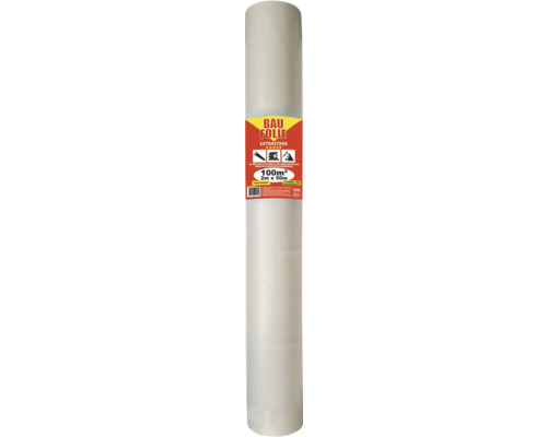 Bâche de chantier LDPE transparente 0,1mm 2 x 50 m rouleau = 100 m²