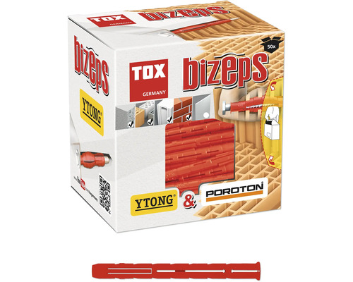 Chevilles TOX Bizeps, 50 pièces, adaptées aux briques perforées et au béton cellulaire