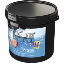 Microbe-Lift Carbopure Premium-Aktivkohle für Meerwasser- und Süßwasseraquarien in einem schwarzen Eimer