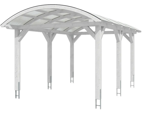Abri de voiture en bois avec toit transparent