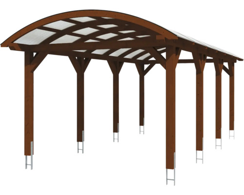 Carport en bois avec toit translucide