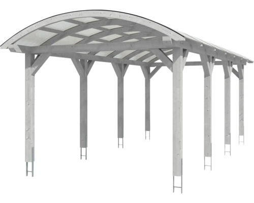 Carport en bois avec toit translucide