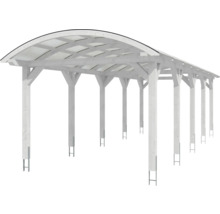 Carport Skanholz Franken avec ancrage pour poteaux 376 x 969 cm blanc