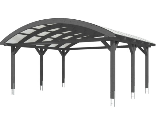 Holz Carport mit gewölbtem Dach