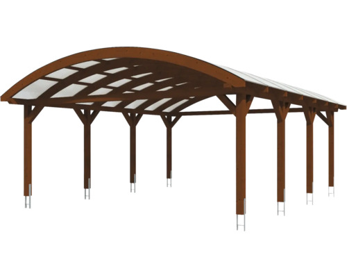 Carport en bois avec toit transparent
