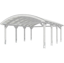 Carport double 2 voitures Skanholz Franken avec ancrage pour poteaux 635 x 755 cm blanc