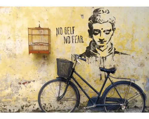 Gerahmtes Bild Banksy No Self - No Fear 70x50 cm