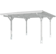 Carport Skanholz Odenwald avec ancrage pour poteaux 428 x 541 cm blanc