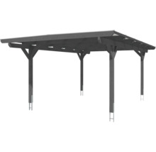 Carport Skanholz Odenwald avec ancrage pour poteaux 428 x 648 cm ardoise