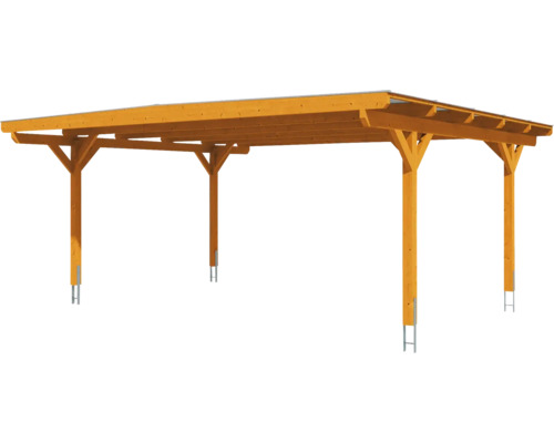 Carport en bois avec poteaux et toit