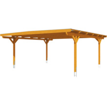 Carport en bois avec six poteaux